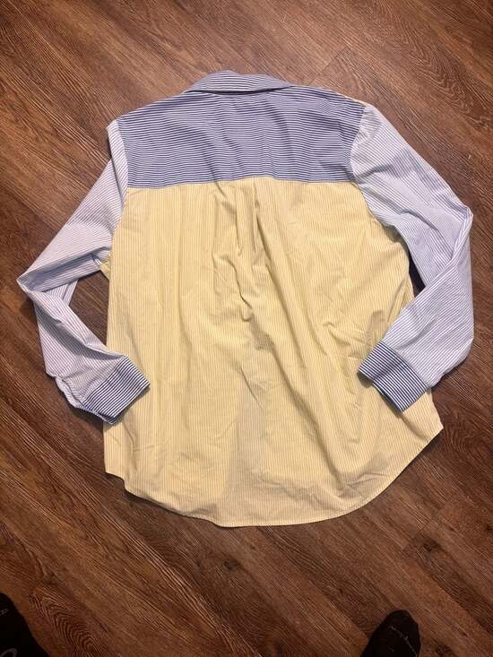 Casa Cabana Women's XL Mixed Stripe Colorblock Button Down Shirt - Picture 2 of 7